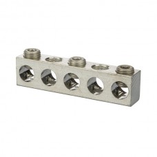 Nsi 2/0-14-524 2/0  5 Hole Neutral Aluminum Multiple Connector, 2/0-14 AWG, 5 Holes 3 Circuits - Non UL Price For 25