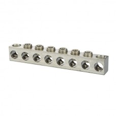 Nsi 2/0-14-818 2/0-14 AWG 8 Hole Neutral Aluminum Multiple Connector, 2/0-14 AWG, 8 Holes 6 Circuits - Non UL Price For 25