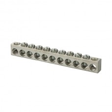 Nsi 4-14-11111 11 Hole AL Neutral Bar Aluminum Multiple Connector, 4-14 AWG, 11 Holes 9 Circuits Price For 50