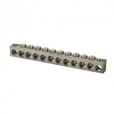 Nsi 4-14-12112 12 Hole AL Neutral Bar Aluminum Multiple Connector, 4-14 AWG, 12 Holes 10 Circuits Price For 50