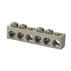 Nsi 4-14-614 6 Hole AL Neutral Bar Aluminum Multiple Connector, 4-14 AWG, 6 Holes 4 Circuits Price For 100