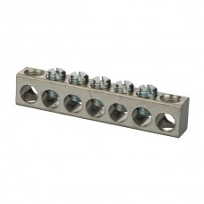 Nsi 4-14-717 7 Hole AL Neutral Bar Aluminum Multiple Connector, 4-14 AWG, 7 Holes 5 Circuits Price For 100