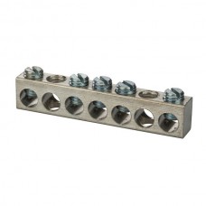 Nsi 4-14-726 7 Hole AL Neutral Bar Aluminum Multiple Connector, 4-14 AWG, 7 Holes 5 Circuits Price For 100