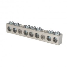 Nsi 4-14-937 9 Hole AL Neutral Bar Aluminum Multiple Connector, 4-14 AWG, 9 Holes 7 Circuits Price For 100