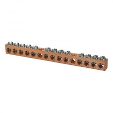 Nsi 4C-14-15611 15 Hole Cu Neutral Bar Copper Multiple Connector, 4-14 AWG, 15 Holes 13 Circuits Price For 50