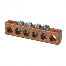 Nsi 4C-14-616 6 Hole Cu Neutral Bar Copper Multiple Connector, 4-14 AWG, 6 Holes 4 Circuits Price For 100