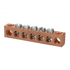Nsi 4C-14-717 7 Hole Cu Neutral Bar Copper Multiple Connector, 4-14 AWG, 7 Holes 5 Circuits Price For 100