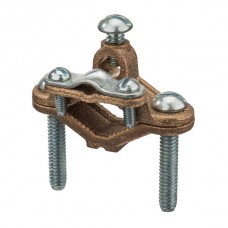 Nsi G-20 Ground Clamp 1/2-1 inch w/Armored Bronze Ground Clamp With Adapters, 1/2" - 1" Water Pipe Size, 4 STR Ground Wire Max,  UL Price For 20