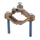 Nsi G-66 Ground Clamp 1 1/4-2 inch w/Armored Bronze Ground Clamp With Adapters, 1 1/4" - 2" Water Pipe Size, 4 STR Ground Wire Max,  UL Price For 10