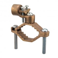 Nsi G-6 Ground Clamp HD 1 1/4-2 inch w/ 1/2 inch Rigid Heavy Duty Bronze Ground Clamp For Rigid Conduit, 1/2" Conduit Hub, 1 1/4" - 2" Water Pipe, 2/0 STR Ground Wire Max,  cULus CSA Price For 10