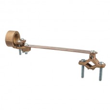 Nsi G-83 Ground Clamp 1/2-1 inch w/ 1 inch Hub Bronze Ground Clamp For Rigid Conduit W/ Flexible Copper STRap, 1" Conduit Hub, 1/2" - 1" Water Pipe Size, 3/0 STR Ground Wire Max,  cULus CSA Price For 12