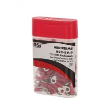 Nsi R22-8V-P 22-18 Vinyl Ring #8 Stud 100Pc PRO Pack 22-18 AWG Vinyl Insulated Ring Terminal #8 Stud, 100 Pc. PRO Pack Price For 1