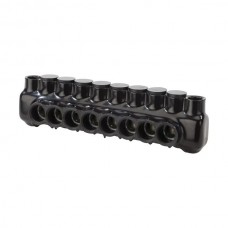 Nsi IPLMD250-8 Polaris? Mount Ins Multi-Tap 250 8 Port 250 MCM - 6 AWG Polaris? Insulated Multi-Tap Conn 8 Port  (Dual Sided Entry &amp; Mountable) Price For 2Polaris Black Insulated Connectors