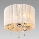 Amlite - SFM725CH -Balmoral Collections - 3-Light Semi-Flushmount with a White String Pleated Shade and Crystal Drops - Chrome - B10 - E12 -120V
