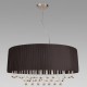 Amlite - CP4228CH - Manhattan Collection - 4-Light Oval Pendant Side Pleated Black Shade with Clear Crystal Water Drops - Chrome - GU10 (Included) -120V