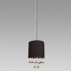 Amlite - CP4230CH - Manhattan Collection - 2-Light Mini-Pendant Pleated Black Shade with Clear Crystal Water Drops - Chrome - GU10 (Included) -120V