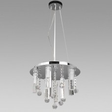 Amlite - CP4198CH -Hampton Collections - 8-Light Pendant with Clear Crystal Drops - Chrome - G4 Bulbs - 12V
