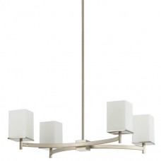 Amlite - CC324/4BN - Hudson Collections - 4-Light Chandelier with White Opal Glass - Brushed Nickel  - A19 - E26 Base - 120V