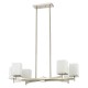 Amlite - CC324/6BN - Hudson Collections - 6-Light Chandelier with White Opal Glass - Brushed Nickel  - A19 - E26 Base - 120V
