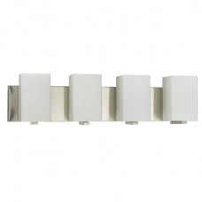 Amlite - WB609/4BN - Hudson Collections - 4-Light Wall Sconce with White Opal Glass - Brushed Nickel  - A19 - E26 Base - 120V