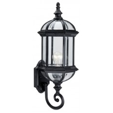 DVI Lighting - OCA140801 -Hexagon Collection-1-Light  21" Outdoor Wall Sconce - Black with Clear Beveled Glass [Discontinued and Not available]