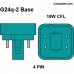 18 Watt - Double Tube - 4 Pin G24q-2 Base - 2700K / Warmwhite -  Plug-in CFL - DUE-18W G24q-2/827 - Landlite