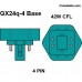 42 Watt - Triple Tube (3U) - 4 Pin GX24q-4 Base - 4100K / Coolwhite - Plug-in Compact Fluorescents - TUE-42W GX24q-4/841 - Landlite
