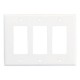 Leviton PJ263-W 3-Gang Decora/GFCI Decora Wallplate, Midway Size, White