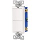 Cooper Wiring - 7728W-BOX - Commercial Grade 15A Combination Double Single-Pole Switches - White