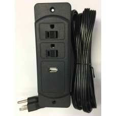 Embedded Desktop Receptacle - IC303-01 - 2 OUTLET & 1 USB PORT (2.1AMP) - Black  (Cover plate is sold separately)