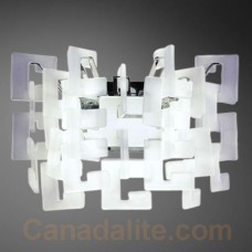 Eurofase 14555-015 - Numero Collections - 1-Light Wall Sconce - Chrome w/ White Frosted Glass Geometric Array