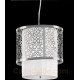 Eurofase 17406-017 - Caledon Collections - 1-Light Mini Pendant  - Satin Nickel w/ White Pleated Fabric Shade