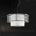 Eurofase 17408-011 - Caledon Collections - 4-Light Convertible Pendant  - Satin Nickel w/ White Pleated Fabric Shade (2 in 1 Convertible Pendant to Flushmount)