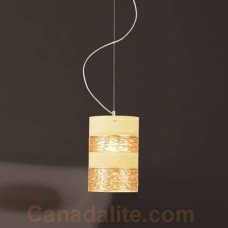 Eurofase 17425-018 - Saadia Collections - 1-Light Small Pendant  - Gold with Metallic Appliqué glass