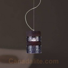 Eurofase 17425-032 - Saadia Collections - 1-Light Small Pendant  - Black - Chrome with Metallic Appliqué glass