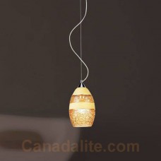 Eurofase 17429-016 - Shayna Collections - 1-Light Mini-Pendant  - Gold Finish with Metallic Appliqué glass