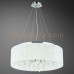 Eurofase 19373-010 - Demoya Collections -15-Light Convertible Pendant  - Chrome w/ White Pleated Shade and Clear Crystal (2 in 1 Convertible Pendant to Flushmount)