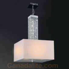 Eurofase 19489-018 - Tobias Collections - 4-Light Large Pendant w/RGB LED - 20" L - Chrome with Crystal Pleated Shade