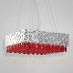 Eurofase 19512-051 - MartellatoCollections - 12-Light Large Pendant  - Chrome metal w/ Red Crystal Drops