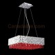 Eurofase 19513-058 - MartellatoCollections - 8-Light Pendant  - Chrome metal w/ Red Crystal Drops