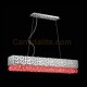 Eurofase 19514-055 - MartellatoCollections - 8-Light Rectangle Large Pendant  - Chrome metal w/ Red Crystal Drops
