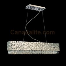 Eurofase 19514-017 - MartellatoCollections - 8-Light Rectangle Large Pendant  - Chrome metal w/ Clear Crystal Drops