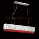 Eurofase 19515-052 - MartellatoCollections - 6-Light Rectangle Pendant  - Chrome metal w/ Red Crystal Drops