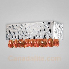 Eurofase 19517-049 - MartellatoCollections - 1-Light Wall Sconce  - Chrome metal w/ Amber Crystal Drops