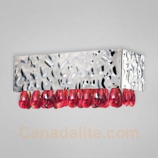 Eurofase 19517-056 - MartellatoCollections - 1-Light Wall Sconce  - Chrome metal w/ Red Crystal Drops