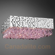 Eurofase 19518-039 - MartellatoCollections - 12-Light Large Flushmount  - Chrome metal w/ Pink Crystal Drops