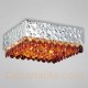 Eurofase 19518-046 - MartellatoCollections - 12-Light Large Flushmount  - Chrome metal w/ Amber Crystal Drops