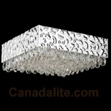 Eurofase 19518-015 - MartellatoCollections - 12-Light Large Flushmount  - Chrome metal w/ Clear Crystal Drops