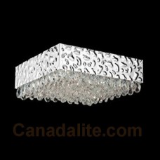 Eurofase 19519-012 - MartellatoCollections - 8-Light Flushmount  - Chrome metal w/ Clear Crystal Drops
