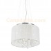 Eurofase 19371-016 - Demoya Collections - 9-Light Convertible Pendant  - Chrome w/ White Pleated Shade and Clear Crystal (2 in 1 Convertible Pendant to Flushmount)